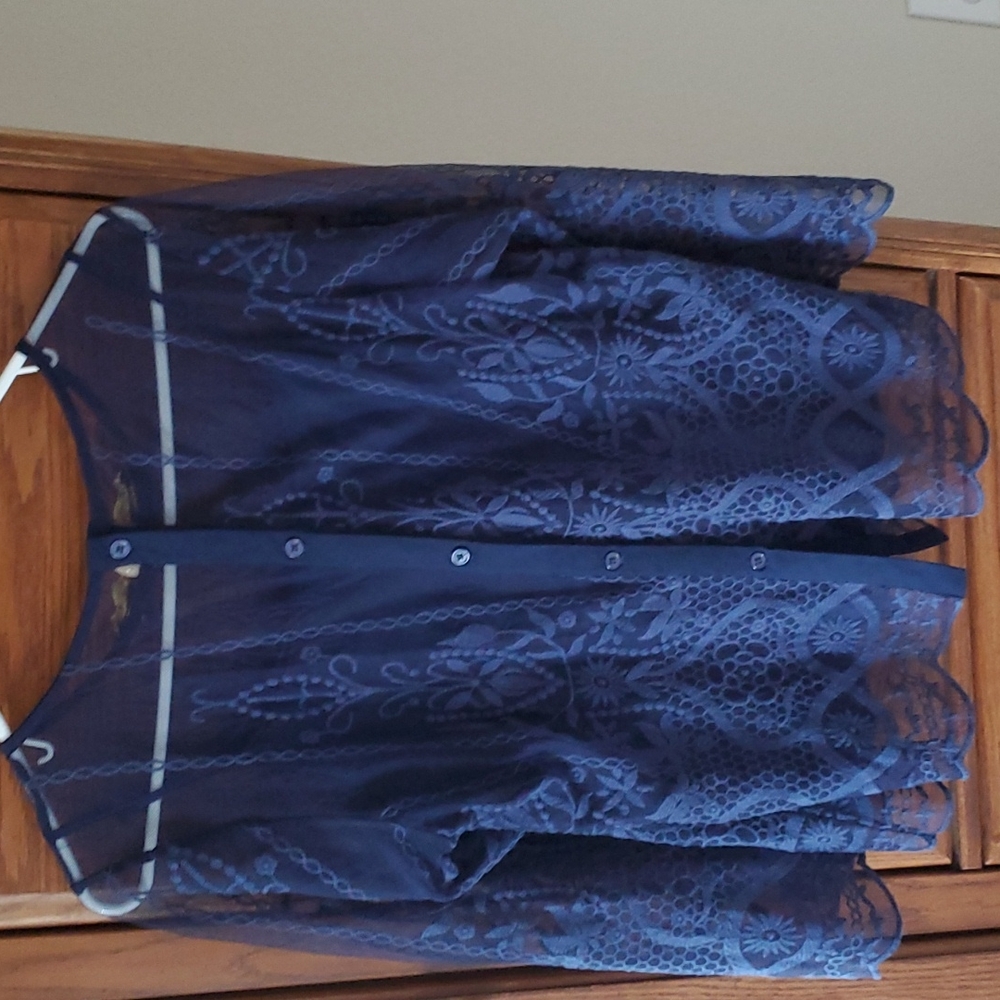 Lace jacket with attached cami